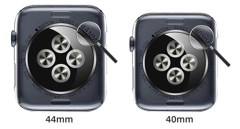 Velikost řemínku Apple Watch na zadní straně